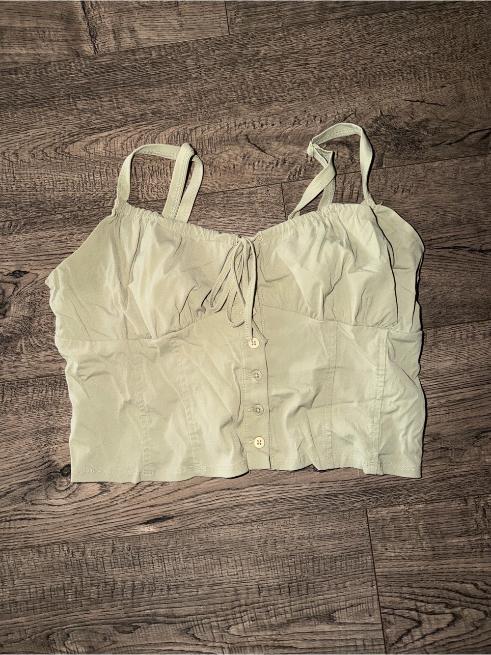 Garage Light Green Button-Front Cami